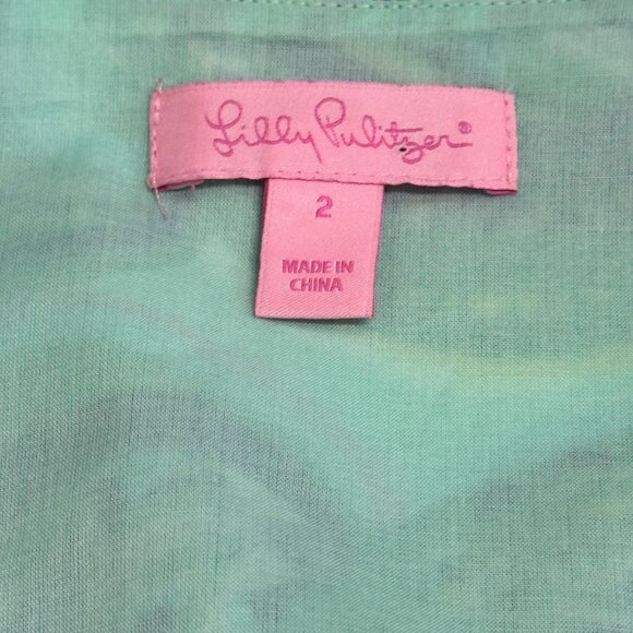 Lily Pulitzer Penelope Poolside Blue Shift, Size 2 - Picture 6 of 8
